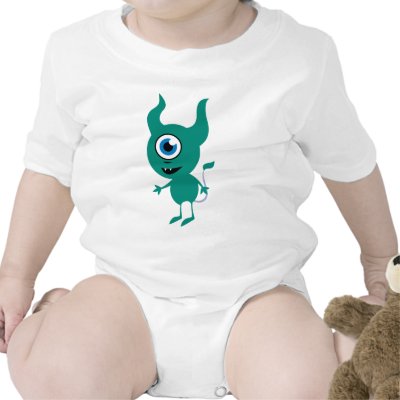 Cute Green Cyclops Shirt by QueenHare