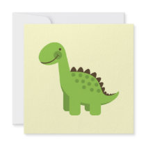 Cute Green Dinosaur Personalized Invitation