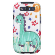 Cute Green Dinosaur Sketch Samsung Galaxy S Case