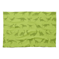 Cute Green Dinosaurs Patterns for Boys Kitchen Towels