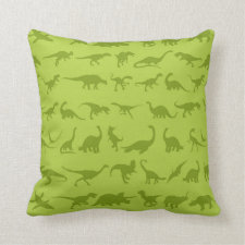 Cute Green Dinosaurs Patterns for Boys Pillow