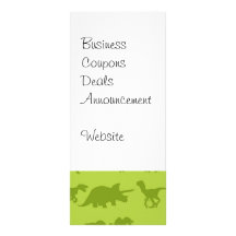 Cute Green Dinosaurs Patterns for Boys Custom Rack Card