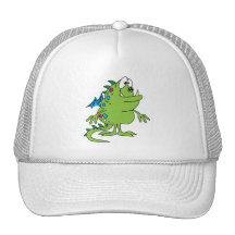 cute green dragon monster creature hat