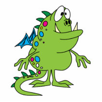 cute green dragon monster creature photo sculpture