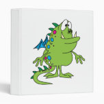 cute green dragon monster creature vinyl binder