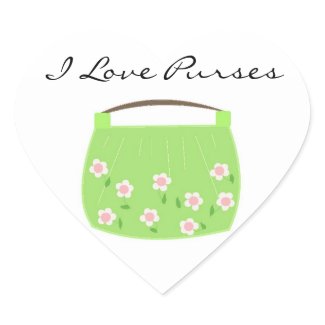 Cute Green Floral Purse sticker