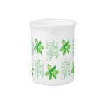 Cute Green Flowers Pitcher