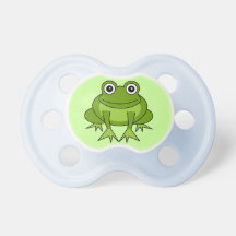 Cute Green Frog Cartoon Baby Pacifier
