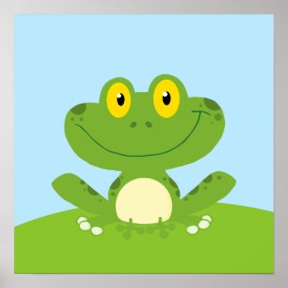 Cute Green Frog print