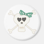 Cute Green Goth Crossbones Refrigerator Magnets