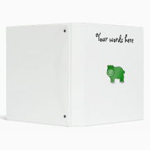 Cute green hippo binders