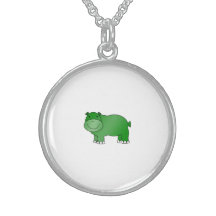 Cute green hippo jewelry