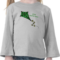Cute Green Kite Toddler Long Sleeves T Shirts
