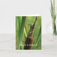 Cute Green Lizard Greeting Card