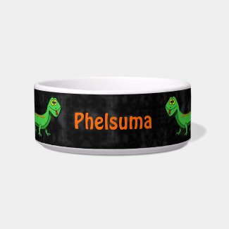 Cartoon Lizard Ceramic Personalized Pet Reptile Bowl