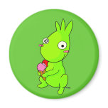 Cute green monster magnet