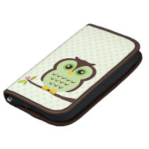 Cute Green Owl Folio Planners