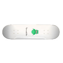 Cute green owl skateboard decks