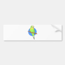 Cute Green Parakeet Bumper Stickers