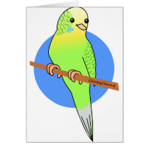 Cute Green Parakeet Greeting Card