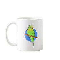 Cute Green Parakeet Coffee Mugs