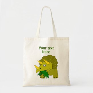 Cute Green Triceratops Cartoon Dinosaur