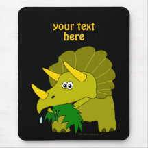 Cute Green Triceratops Cartoon Dinosaur Mouse Pads