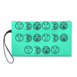 Cute Green Wristlet with Cute Moon Faces