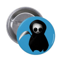 Cute Grim Reaper With Scythe buttons