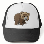 cute grizzly, brown or Kodiak bear Hat