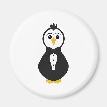 Cute Groom Penguin Magnet