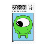 Cute Grteen Alien Cartoon Postage stamps
