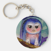Cute grumpy Owl Keychain