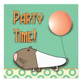 Cute Guinea Pig Kids Birthday Party Invitation