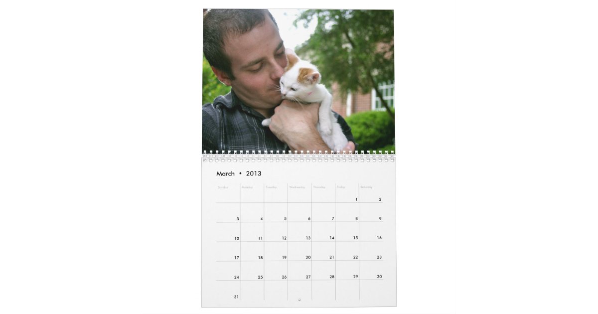Cute Guys and Kittens Calendar Zazzle