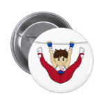 Cute Gymnast on Bar Badge Button