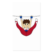 Cute Gymnast on Bar Bookmark Business Card Template