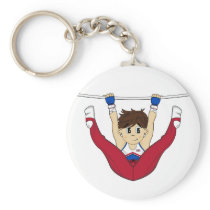 Cute Gymnast on Bar Keychain