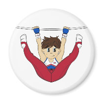 Cute Gymnast on Bar Magnet