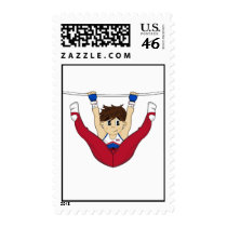 Cute Gymnast on Bar Stamp