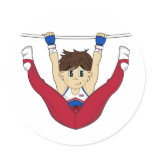 Cute Gymnast on Bar Sticker