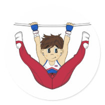 Cute Gymnast on Bar Sticker
