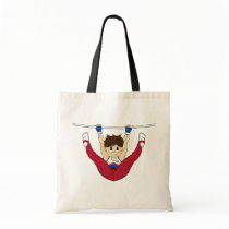 Cute Gymnast on Bar Tote Bag