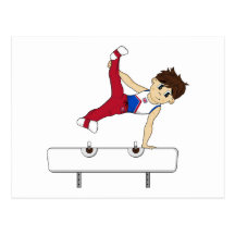 Cute Gymnast on Horse Postcard