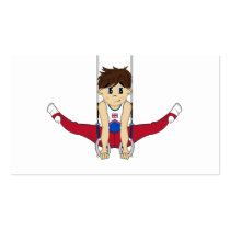 Cute Gymnast on Rings Bookmark Business Cards