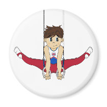 Cute Gymnast on Rings Magnet
