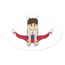 Cute Gymnast on Rings Sticker