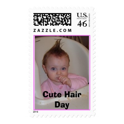 Cute Hair Day Postage Stamp by nangad
