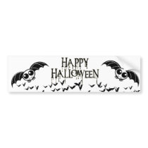 Cute Halloween Cartoon Bat bumper stickers