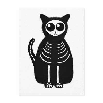 Cute Halloween Cartoon Cat post cards